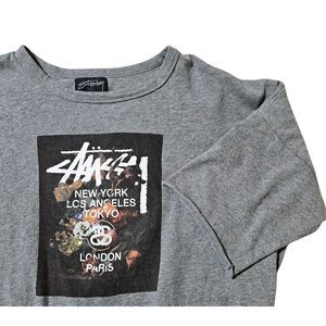 Stussy Cut And Sew Pullover 3/4 Sleeve Pint Ladies Size M